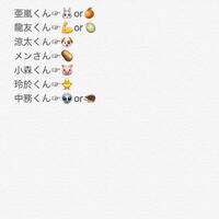 Generationsの1人ずつの絵文字 マーク を教えてください 例 片寄涼太 Yahoo 知恵袋
