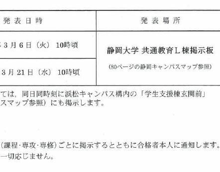 静岡大学の合格発表についてです 静岡大学は不合格でも郵便で通知が来ます Yahoo 知恵袋