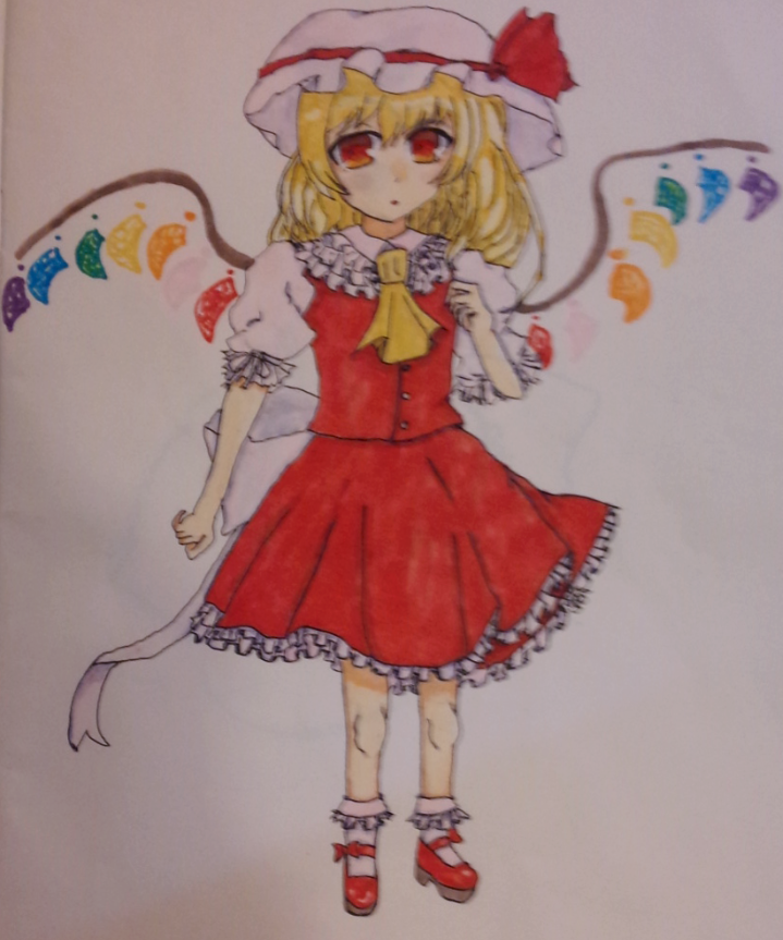 小6です 東方projectのレミフラを描きました 40度近くの熱で Yahoo 知恵袋