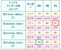 ブラのサイズについて A75とc65の大きさが同じ ということが未だに理 Yahoo 知恵袋