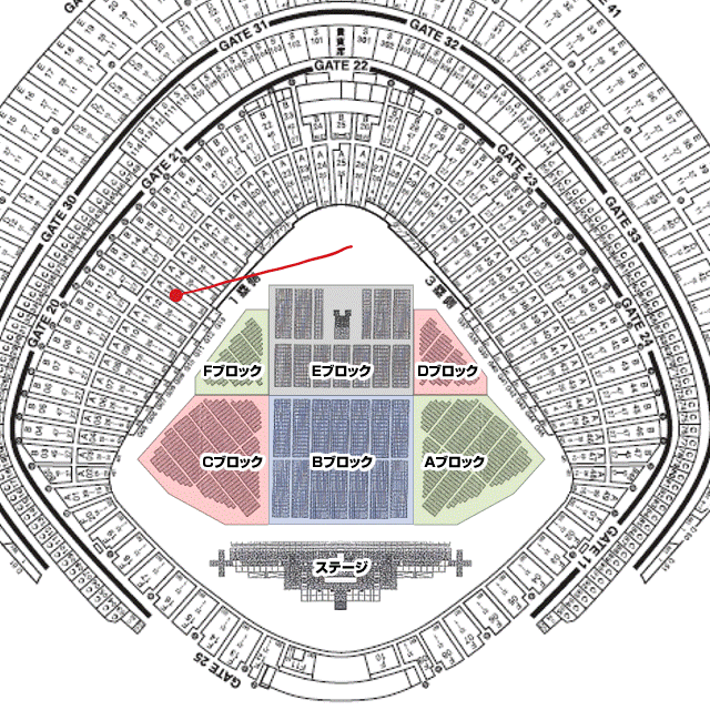 東京ドーム、21ゲート14通路1階1塁側17列249番の席はどこです... - Yahoo!知恵袋