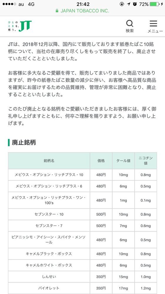 たばこのセブンスターの販売終了とは全種類ということですか 1 Yahoo 知恵袋