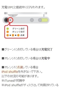 Ipodshuffleオレンジが点滅は充電できていますか パソコンにつな Yahoo 知恵袋