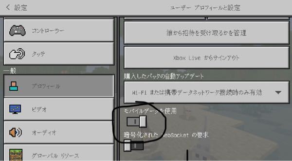 マイクラpeでモバイルデータ使用オンにすればwifi 無しで Yahoo 知恵袋