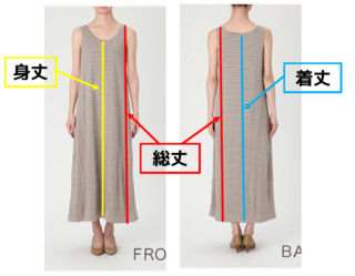 150cm 着丈とは ワンピース