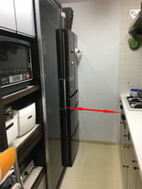 大型冷蔵庫は真横に動きますでしょうか カウンターキッチンのいちばん奥 写真左奥 教えて 住まいの先生 Yahoo 不動産