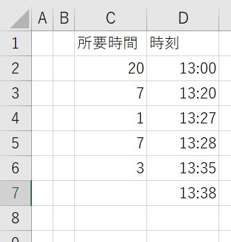 エクセルでタイムテーブルと所要時間を表にして計算式を入れようと思ったの Yahoo 知恵袋