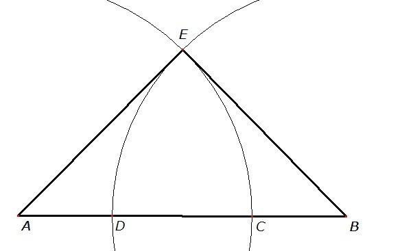 二等辺三角形の書き方を 教えて下さい 7cm 5cm 5cm点で交わらない Yahoo 知恵袋