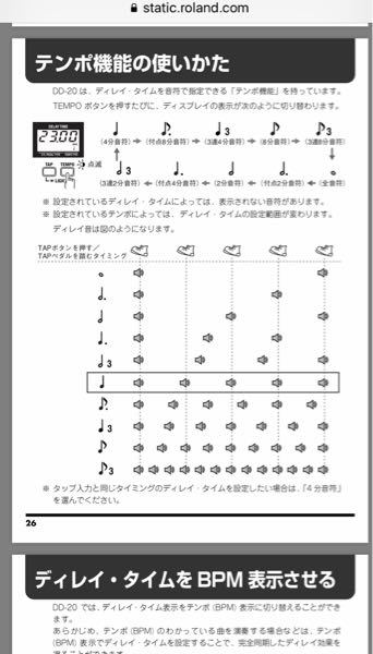 BOSSのDD-20で付点8分のサウンドをすることは可能ですか？ - あと付点