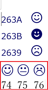 ☺︎☻☹←こういう小さい丸顔記号？文字？みたいなやつはこの