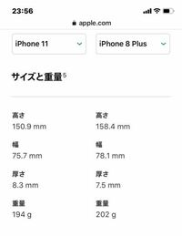 Iphone8plusとiphone11の大きさはほとんど同じですか Yahoo 知恵袋