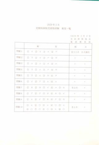 本日2月6日に実施された生命保険変額試験の回答を教えてください 変額 Yahoo 知恵袋