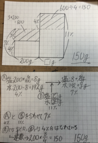 中学受験食塩水の濃度です 次の問題の解き方を教えてください 4 の食塩水が2 Yahoo 知恵袋