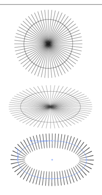 イラストレータを使って 楕円を描き 楕円から5 間隔で放射 Yahoo 知恵袋