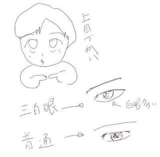 三白眼と上目遣いの違いってなんですが イラストで三白眼描いても Yahoo 知恵袋