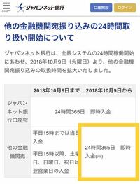 金曜15時以降や土日祝日にジャパンネット銀行からゆうちょ銀行へ振り込みし Yahoo 知恵袋