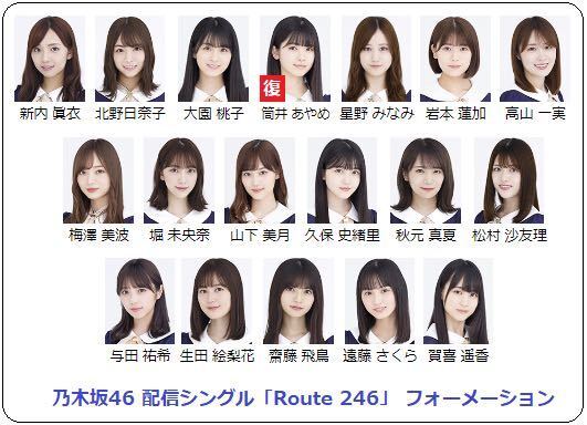 乃木坂の新曲が発表されました。 - route246の選抜とフォーメー