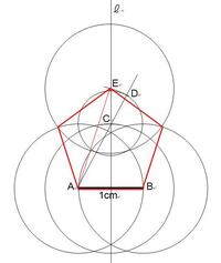一辺が1センチの正五角形の書き方と どういう風になるか教えてください図が Yahoo 知恵袋