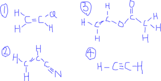 アセチレン 塩化ビニル アクリロニトリル 酢酸ビニルの構造式 Yahoo 知恵袋