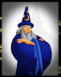 ディズニーか何かに 白い星柄がついてる青いローブを着た魔法使い的な Yahoo 知恵袋