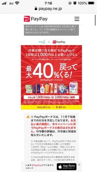 付与 Paypay されない 花王