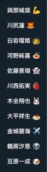 Jo1のメンバーごとの絵文字 を教えてください 複数ある場合はその中で Yahoo 知恵袋