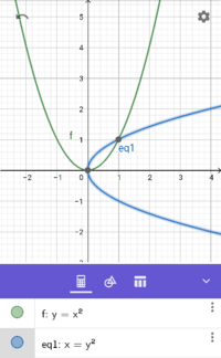 Geogebra数学アプリは Y X 2の形は描写できますが X Yahoo 知恵袋