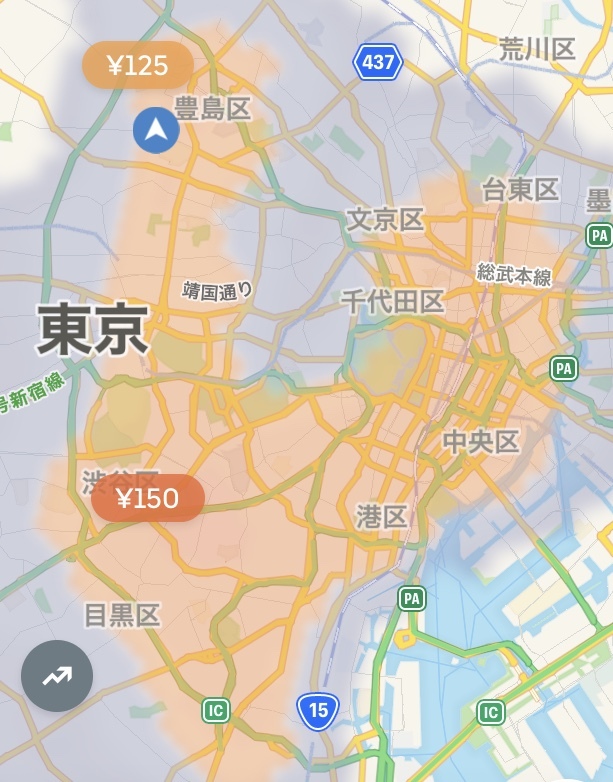 UberEatsは江戸川区と千代田区で儲けが違いますか？ - 千代田区の方 
