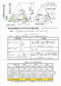 円錐台の斜め切りしたものの体積の計算方法について理解したく 下 Yahoo 知恵袋