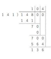 お恥ずかしいのですが 筆算での割り算方法を忘れてしまいました 148 Yahoo 知恵袋