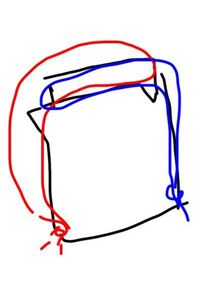 ナップサックを作ったんです 紐を通し 完成と思いきや 紐を引っ Yahoo 知恵袋