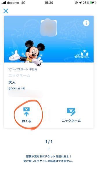 ディズニーチケットを家族に代行で取ってもらったのですが、自分のディズニ... - Yahoo!知恵袋