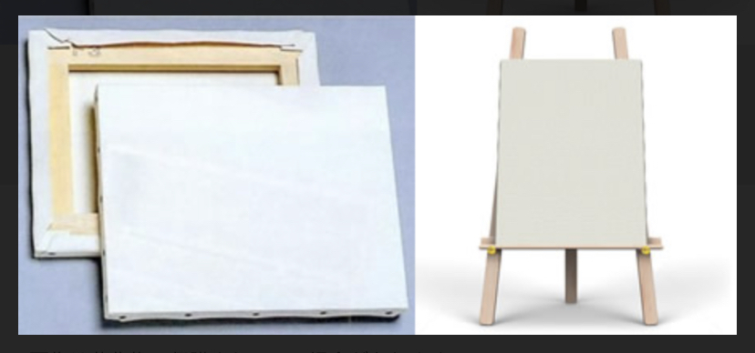 よく油絵具などで使われるなんか、布のようなものでその上に絵を描く 