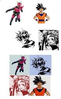 アニメキャラの画像加工 質問があります 例えば 色々なアニメのキャラが集 Yahoo 知恵袋