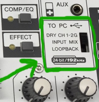 ag03を使っているのですが、エフェクトをかけても声に反映されません