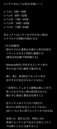 マイクラの司書ガチャについて 同じ効果の本でも エメラルドの交換 Yahoo 知恵袋