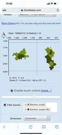 マインクラフトpeでチャンクベースを使って竹のあるジャングルを探そ Yahoo 知恵袋