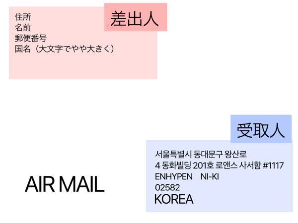 Enhypenのニキにファンレターを送りたいと思ってるんですが 書き方当た Yahoo 知恵袋