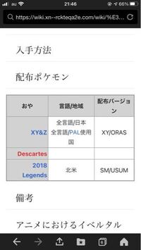 配布イベゼルの親名xy以外は改造ですよね 今色ザシアン Yahoo 知恵袋