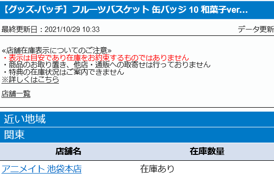 今度池袋のアニメイトに行くのですが フルーツバスケットのグッズ Yahoo 知恵袋