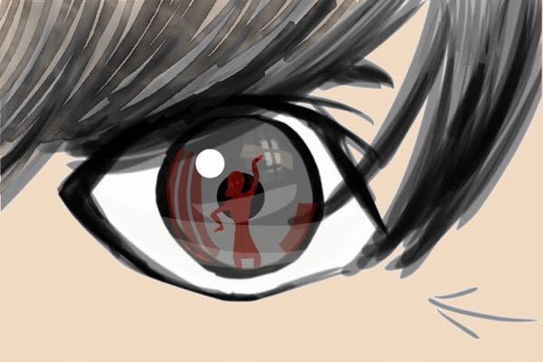 イラストについての質問です 目の中に人が映り込む表現って結 Yahoo 知恵袋