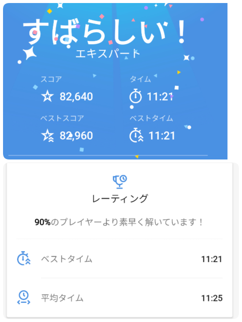 キラーナンプレのエキスパートは大体平均どのくらいの時間でクリア