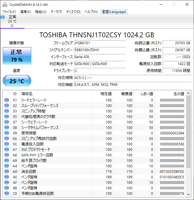 SSDの残り寿命がすごい勢いで減ってる気がするのでどなたかご教授願