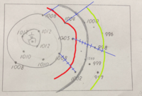 等圧線の書く練習で1004と996の等圧線の書き方がわかんないです Yahoo 知恵袋
