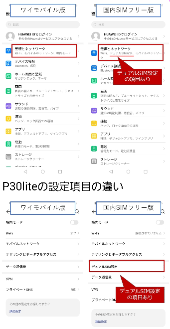 現在楽天モバイルをHUAWEIのp30lite(SIMフリー)で使っていま