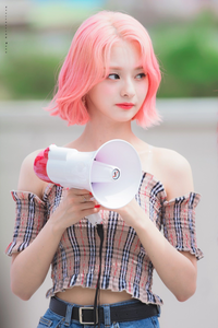 韓国のアイドルでピンク髪でボブで拡声器持ってる子の写真を探して Yahoo 知恵袋