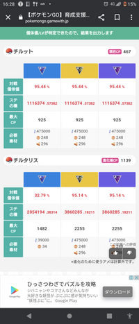 ポケモンgoについてです 画像のチルットをチルタリスに進化させてスーパー Yahoo 知恵袋