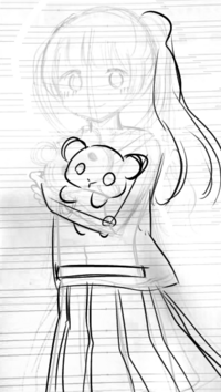 こんな感じでぬいぐるみもつた女の子が書きたいです バランスとか整えてくれる方 Yahoo 知恵袋