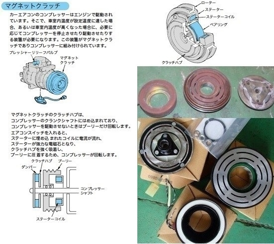 スバルサンバー用マグネットクラッチ マグネットクラッチ プーリーセット ASSY エアコンプーリー用 スバル