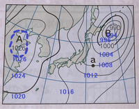 中2理科の天気 の等圧線の問題なんですけど 気圧bのところで990hp Yahoo 知恵袋